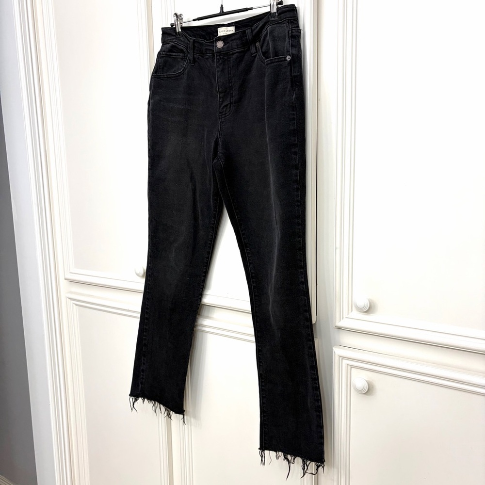 Oliver Logan Jeans Womens Size 28 Crosby Black Denim Raw Hem RN# 148766 EUC - Picture 2 of 10